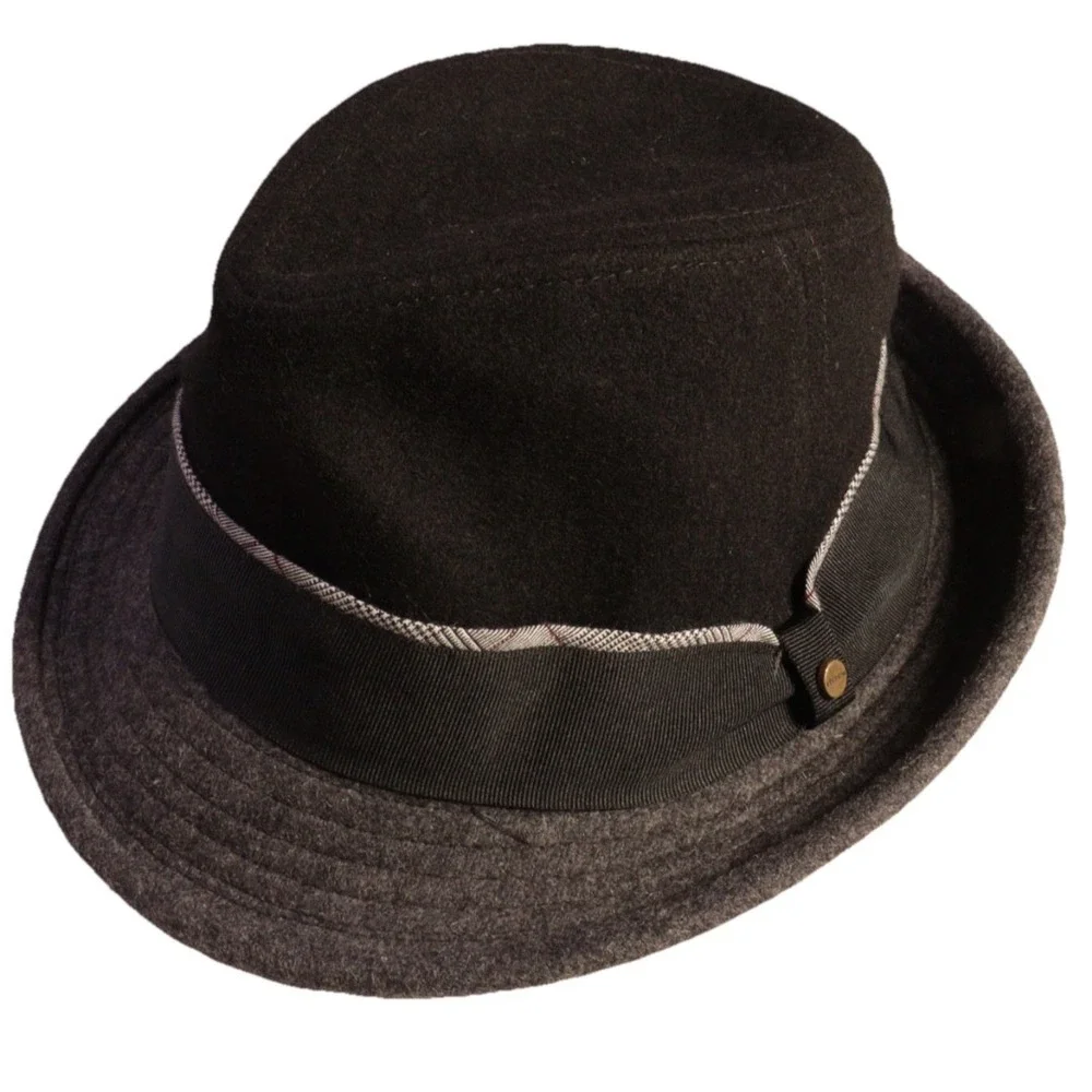 Stetson Wool Blend Felt Fedora Cap‎ Mens Black Horserace Hat Derby Sz M